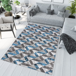Vloerkleed Maya Grijs Rood Abstract Zigzag