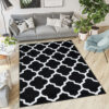Vloerkleed Luxury Zwart Wit Geometrisch Trellis
