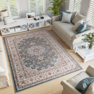 Vloerkleed Colorado Blauw Creme Rood Traditioneel