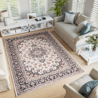 Vloerkleed Colorado Creme Zwart Rood Traditioneel