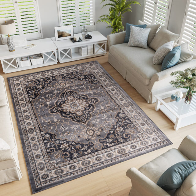 Vloerkleed Colorado Traditioneel Grijs Creme Ornamenten