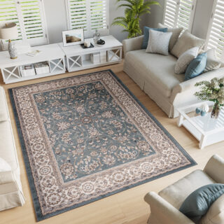 Vloerkleed Colorado Traditioneel Blauw Beige Gebloemd