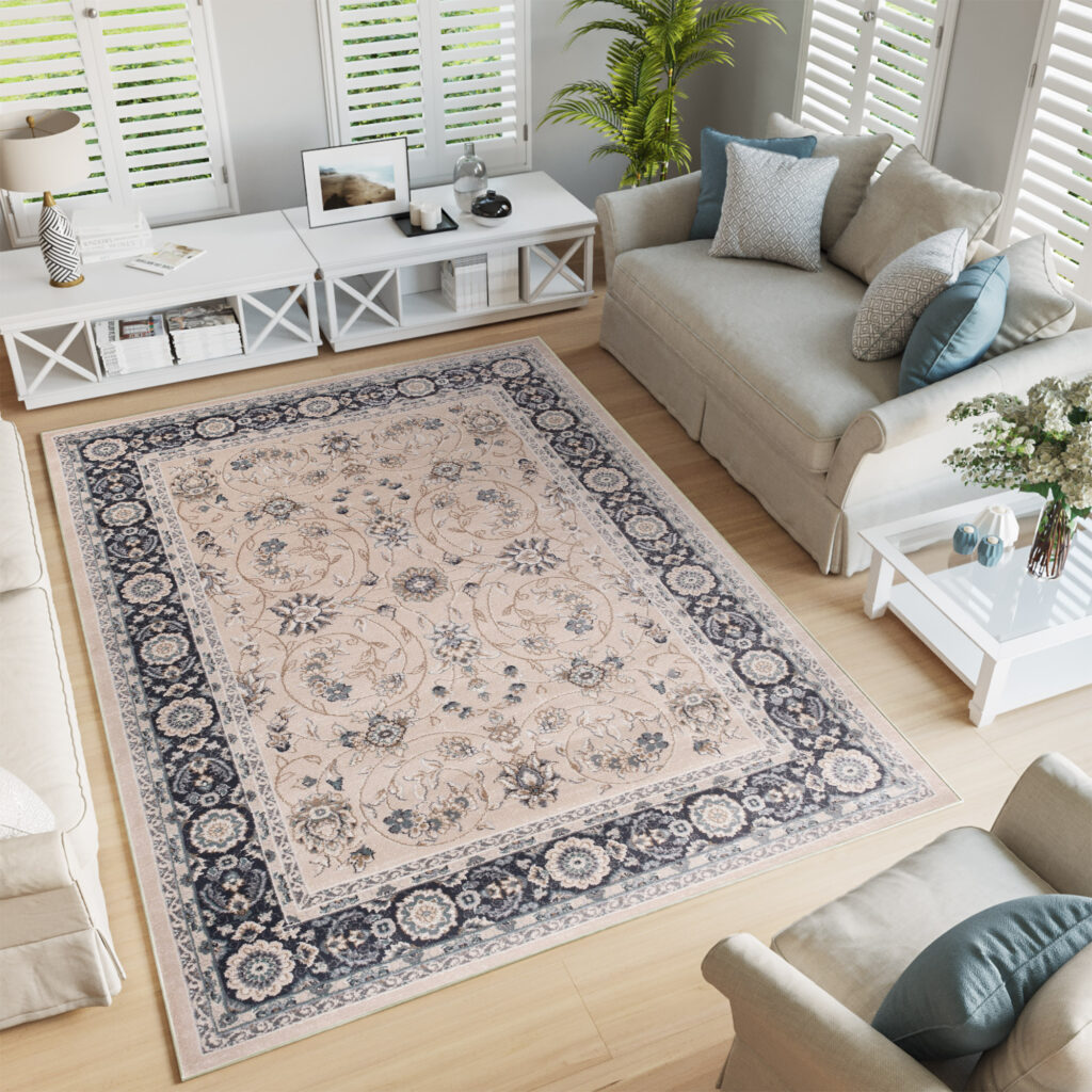 Vloerkleed Colorado Traditioneel Beige Zwart Gebloemd