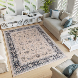 Vloerkleed Colorado Traditioneel Beige Zwart Gebloemd