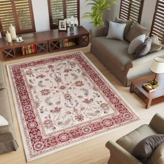 Vloerkleed Colorado Traditioneel Creme Rood Gebloemd