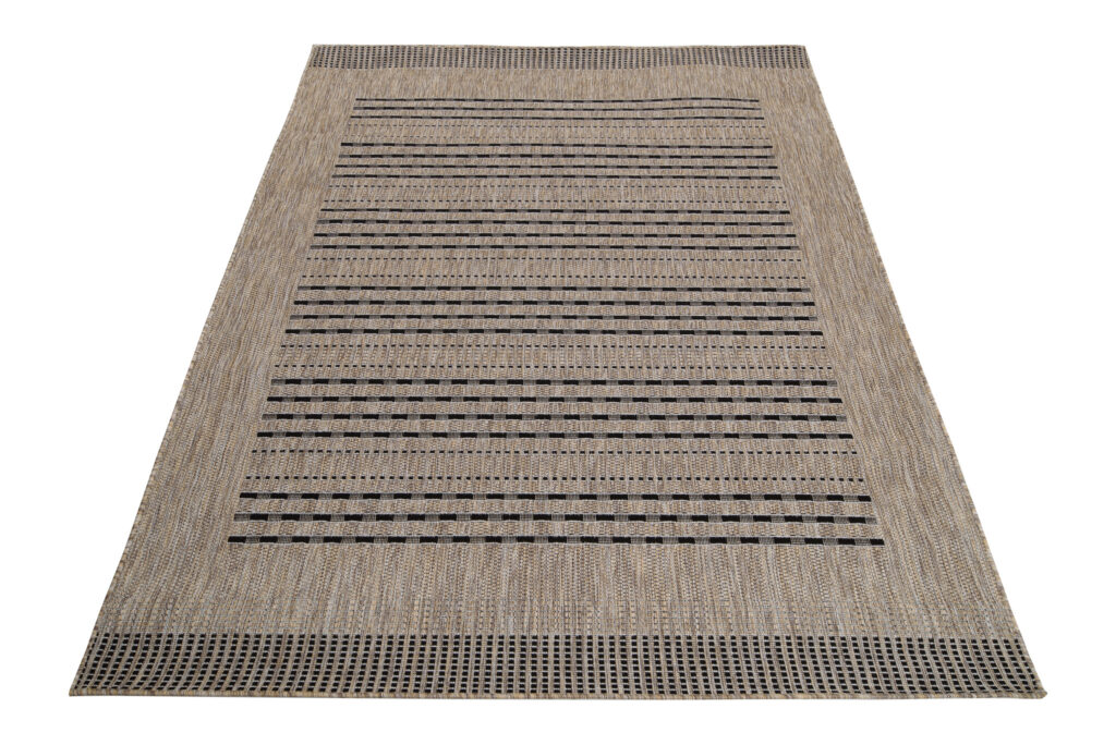 Vloerkleed Melissa Bruin Zwart Gestreept Indoor Outdoor