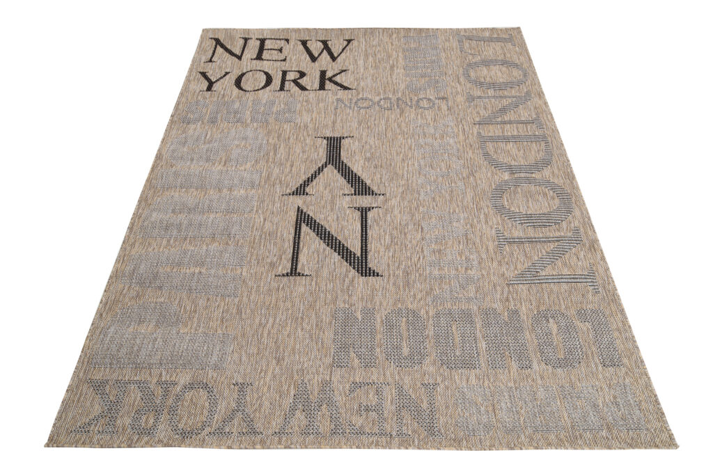 Vloerkleed Melissa Bruin Zwart Straten Indoor Outdoor