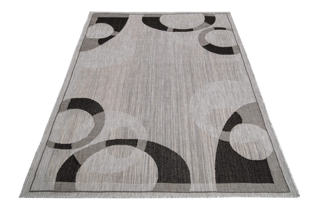Vloerkleed Melissa Grijs Zwart Geometrisch Indoor Outdoor