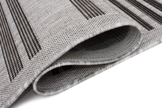 Vloerkleed Melissa Grijs Zwart Lijnen Indoor Outdoor
