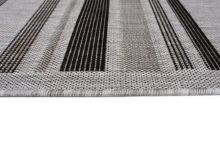 Vloerkleed Melissa Grijs Zwart Lijnen Indoor Outdoor