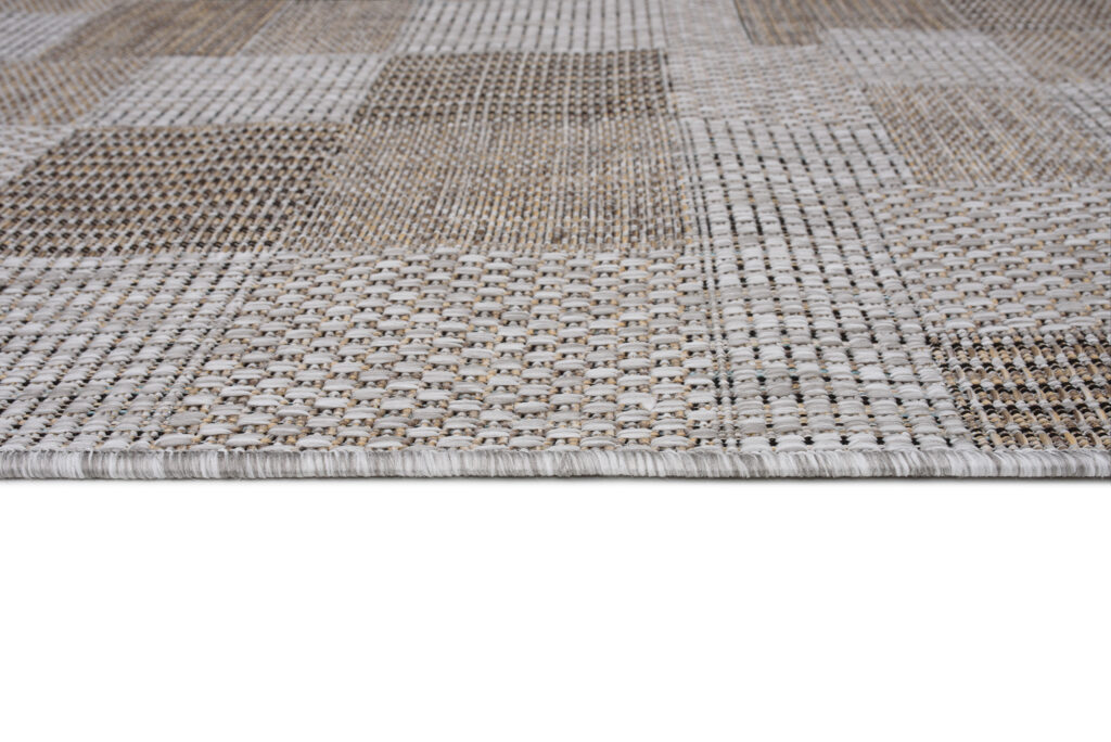 Vloerkleed Melissa Bruin Grijs Vierkanten Indoor Outdoor