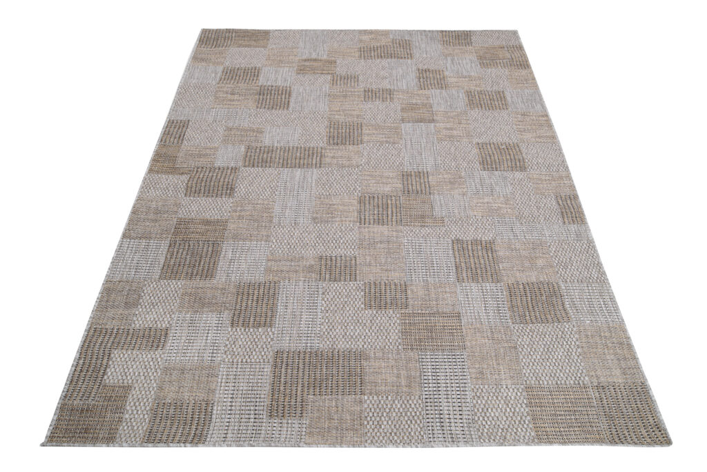 Vloerkleed Melissa Bruin Grijs Vierkanten Indoor Outdoor