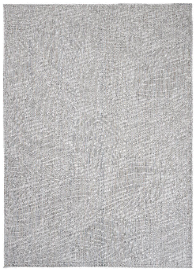 Vloerkleed Melissa Grijs Melange Bladeren Indoor Outdoor