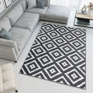 Vloerkleed Luxury Grijs Wit Geometrisch Diamant
