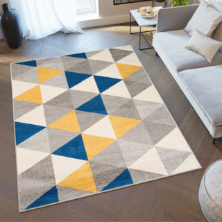 Vloerkleed Lazur Grijs Veelkleurig Geometrisch Driehoeken