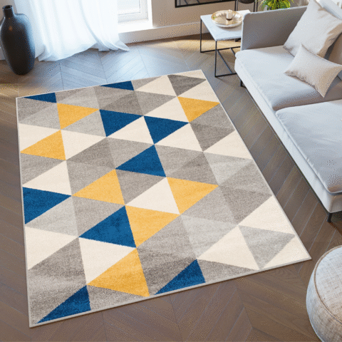 Vloerkleed Lazur Grijs Veelkleurig Geometrisch Driehoeken