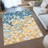 Vloerkleed Lazur Grijs Veelkleurig Geometrisch Kleine Driehoeken