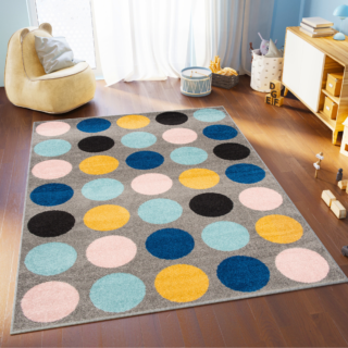 Vloerkleed Lazur Grijs Veelkleurig Geometrisch Cirkels
