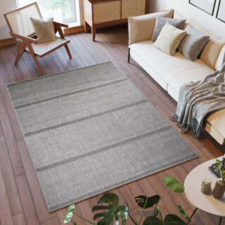 Vloerkleed Capri Grijs Modern Lijnen Indoor Outdoor Sisal
