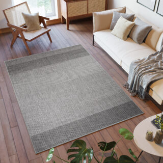 Vloerkleed Capri Grijs Lijnen Indoor Outdoor Sisal Modern