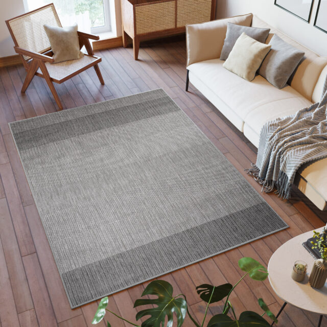 Vloerkleed Capri Grijs Lijnen Indoor Outdoor Sisal Modern