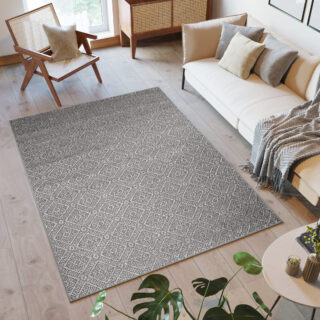 Vloerkleed Capri Grijs Mozaïek Indoor Outdoor Modern Sisal