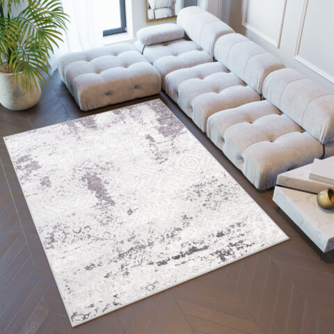 Vloerkleed Sky Grijs Creme Vintage Ornamenten
