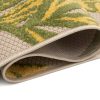 Vloerkleed Buitenkleed Patio Creme Groen Bladeren