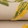 Vloerkleed Buitenkleed Patio Creme Groen Bladeren