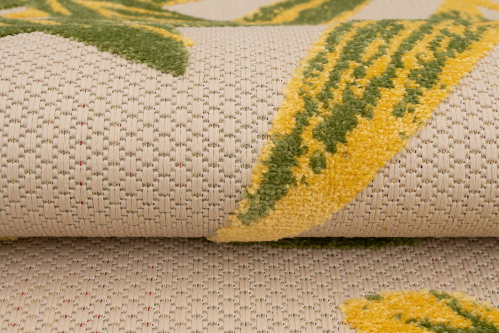 Buitenkleed Patio Creme Groen Bladeren