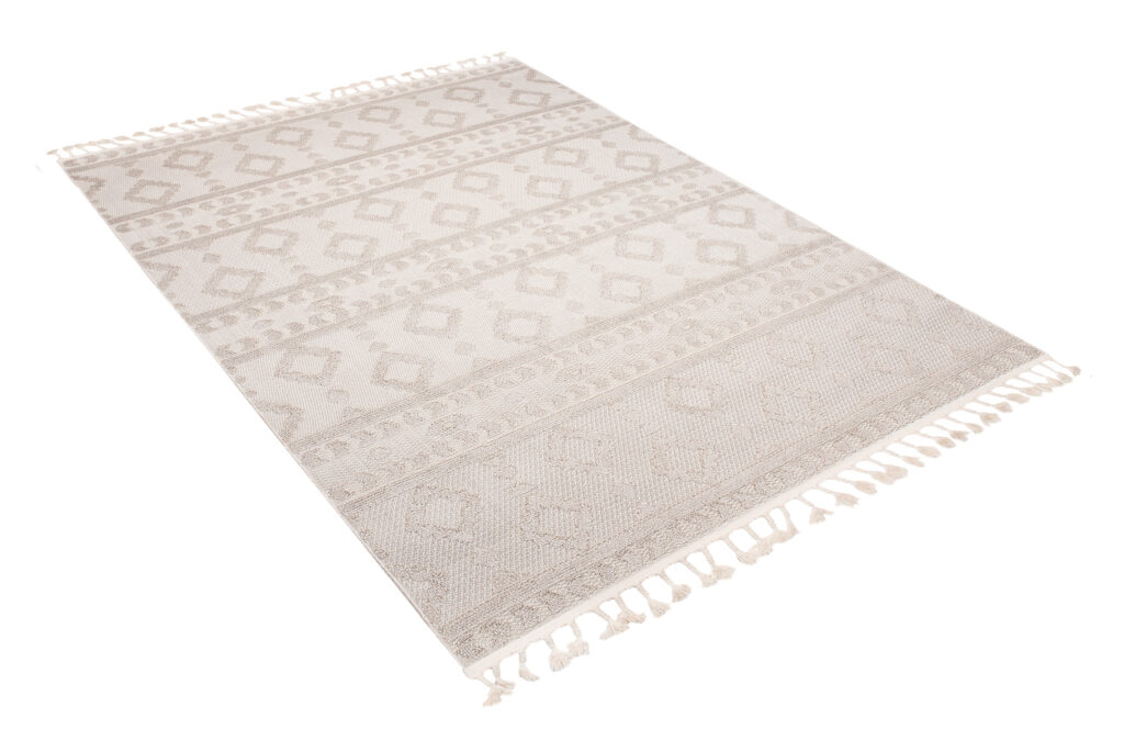 Vloerkleed Timber Indoor Outdoor Beige Ethno Kwastjes