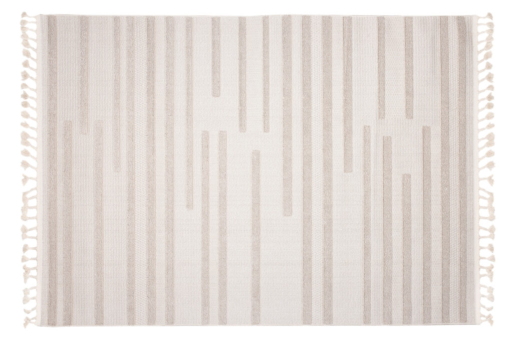 Vloerkleed Timber Indoor Outdoor Beige Gestreept Kwastjes