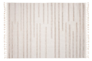 Vloerkleed Timber Indoor Outdoor Beige Gestreept Kwastjes