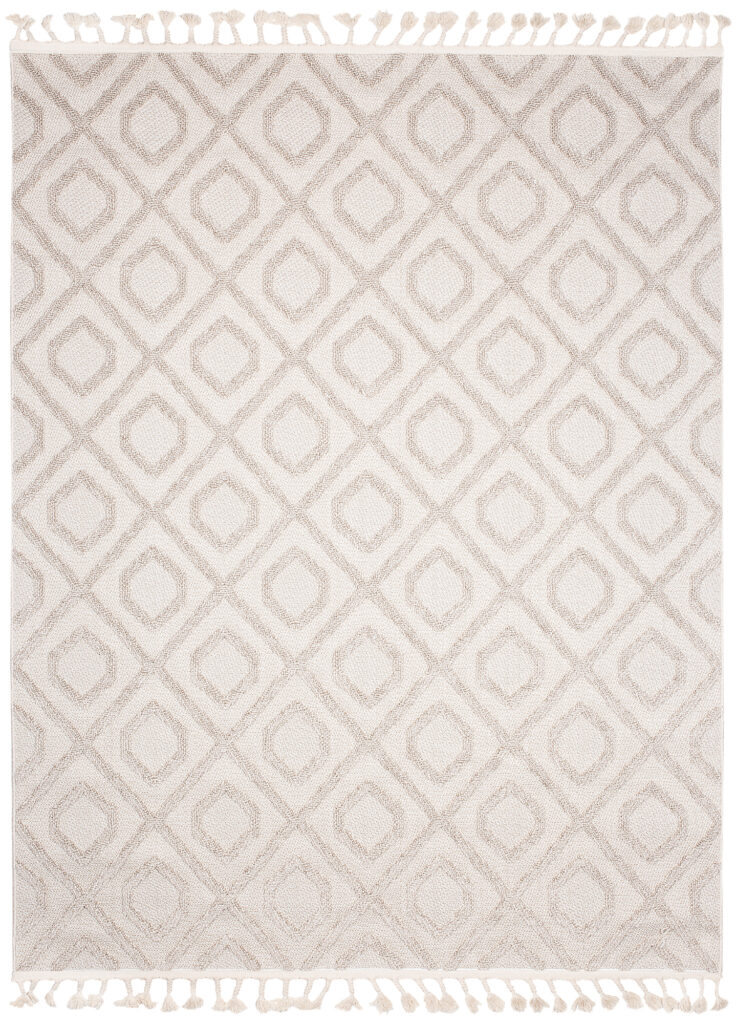 Vloerkleed Timber Indoor Outdoor Beige Geometrisch Kwastjes