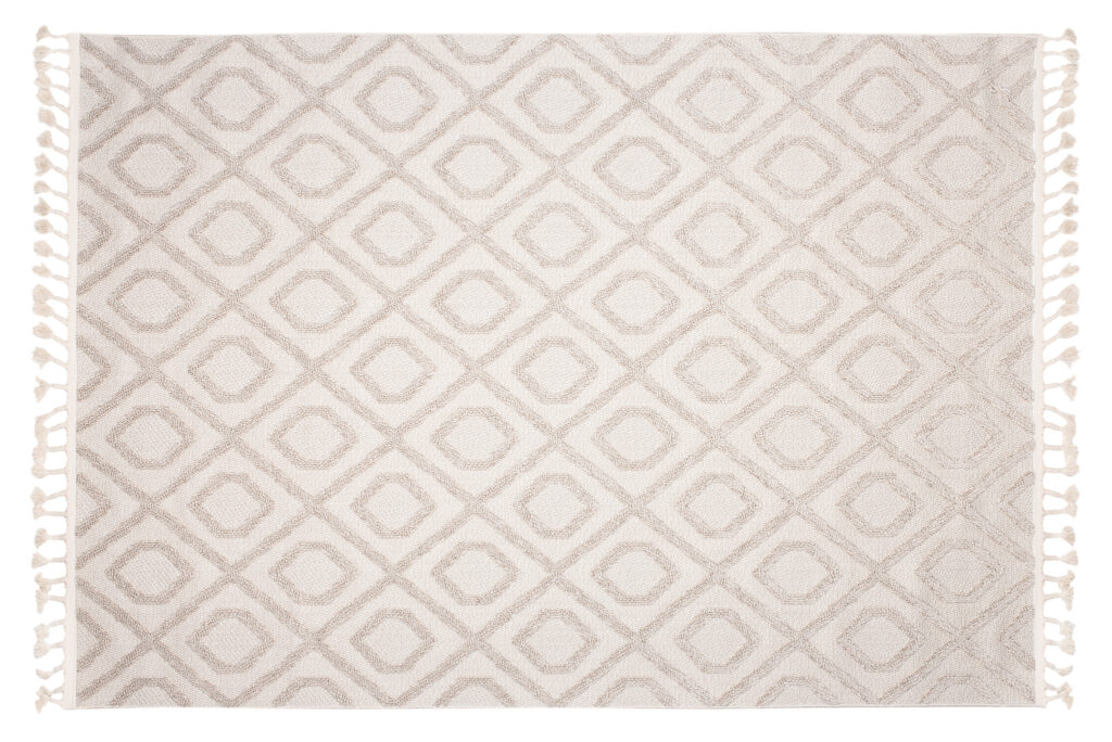 Vloerkleed Timber Indoor Outdoor Beige Geometrisch Kwastjes