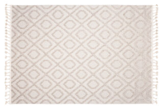 Vloerkleed Timber Indoor Outdoor Beige Geometrisch Kwastjes