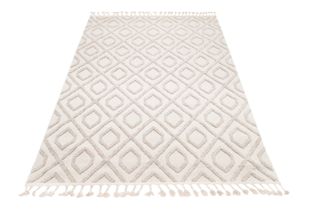 Vloerkleed Timber Indoor Outdoor Beige Geometrisch Kwastjes