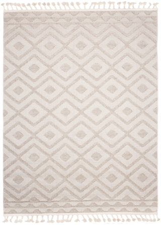 Vloerkleed Timber Indoor Outdoor Beige Ruiten Kwastjes