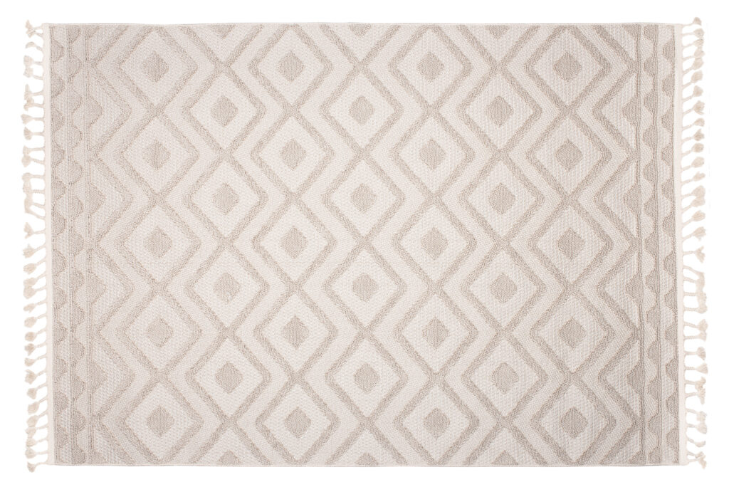 Vloerkleed Timber Indoor Outdoor Beige Ruiten Kwastjes