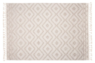 Vloerkleed Timber Indoor Outdoor Beige Ruiten Kwastjes