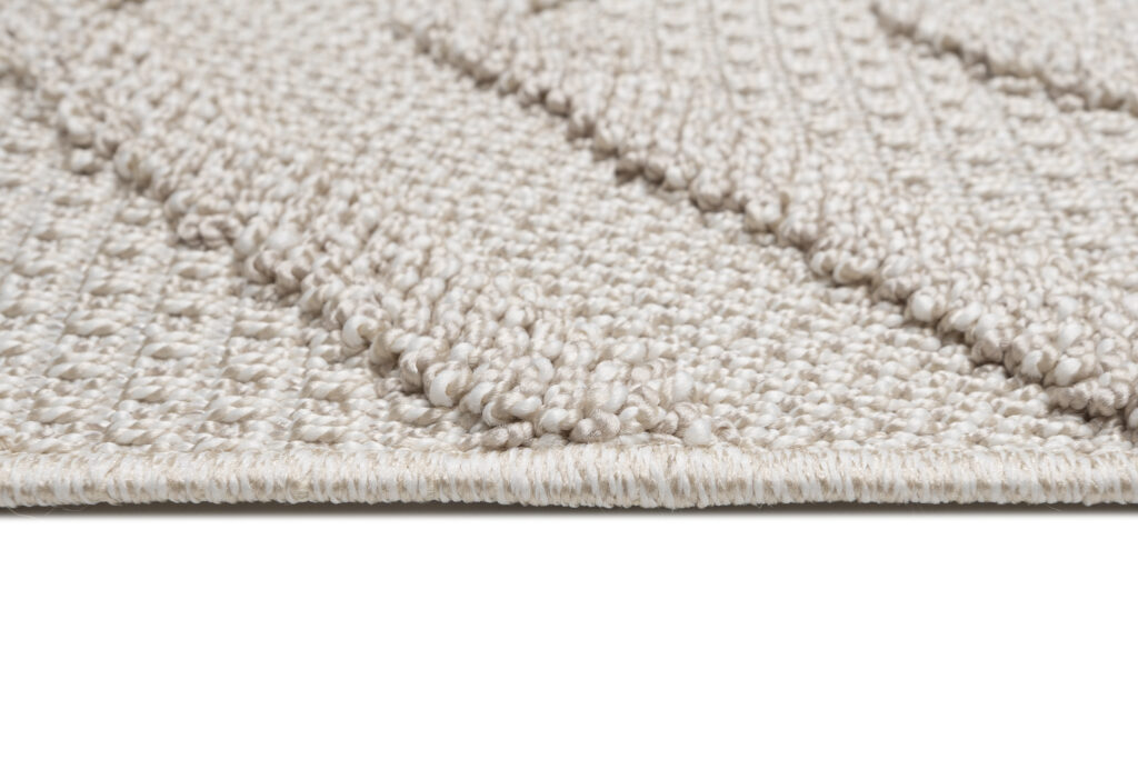 Vloerkleed Timber Indoor Outdoor Beige Ruiten Kwastjes
