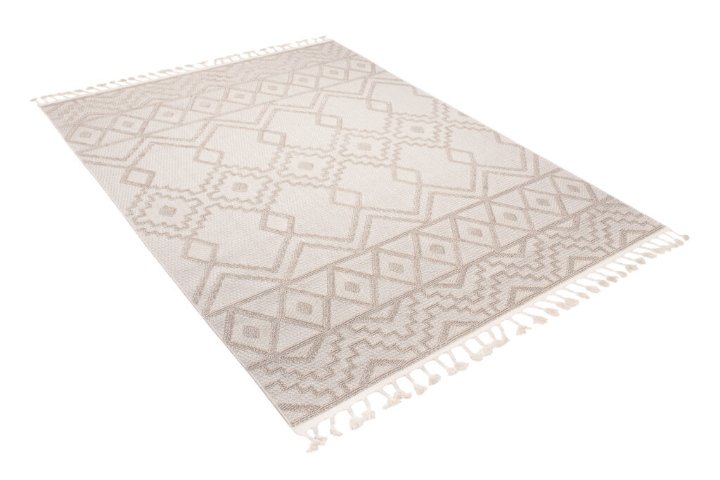 Vloerkleed Timber Indoor Outdoor Beige Marokkaans Kwastjes