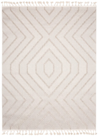 Vloerkleed Timber Indoor Outdoor Beige Zigzag Kwastjes