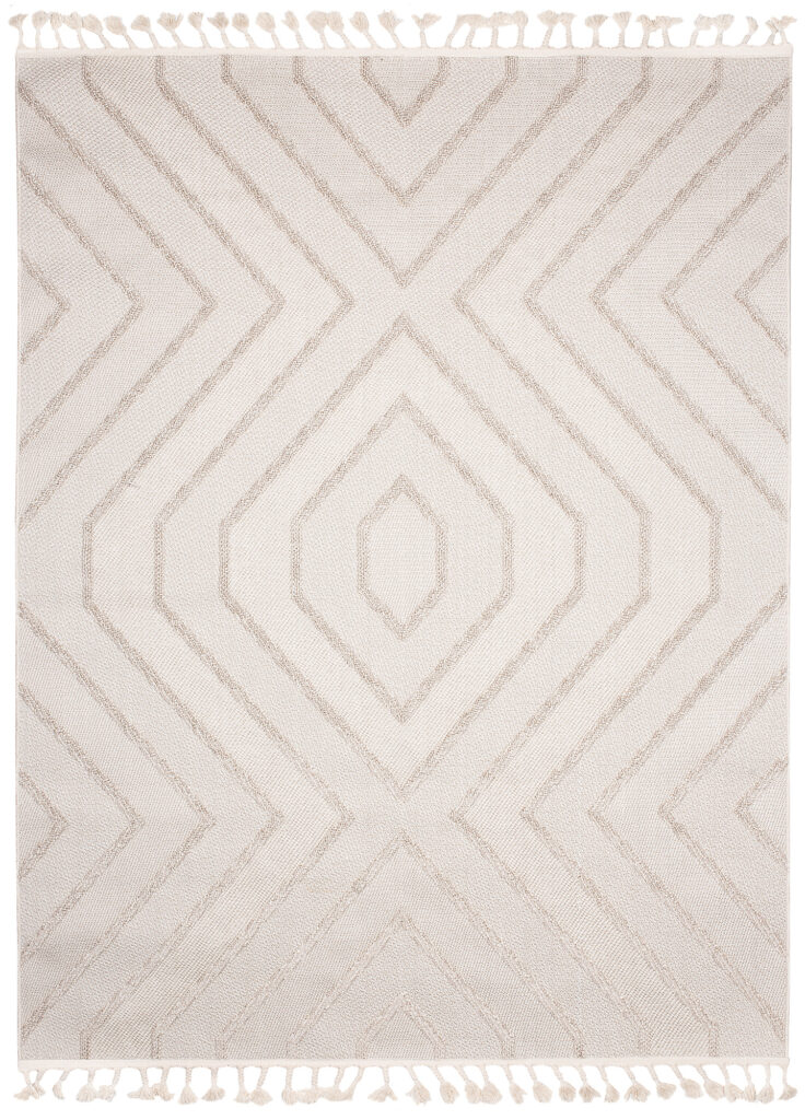 Vloerkleed Timber Indoor Outdoor Beige Zigzag Kwastjes