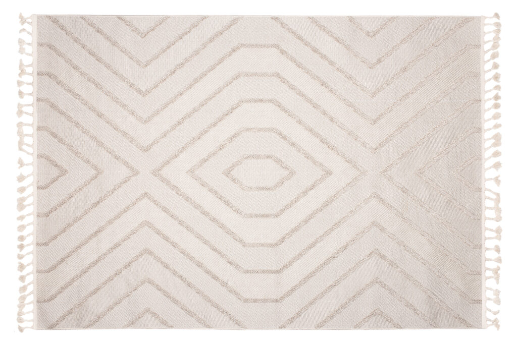 Vloerkleed Timber Indoor Outdoor Beige Zigzag Kwastjes