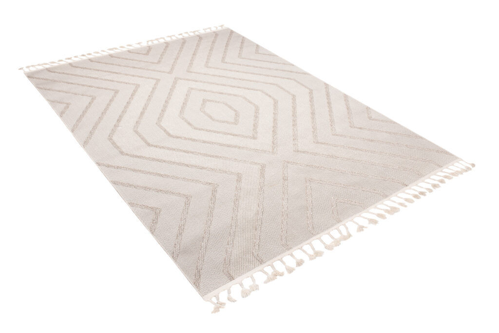 Vloerkleed Timber Indoor Outdoor Beige Zigzag Kwastjes