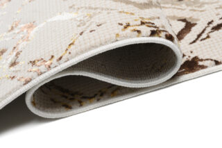 Vloerkleed Golden Creme Goudkleur Ruiten Gezaagd
