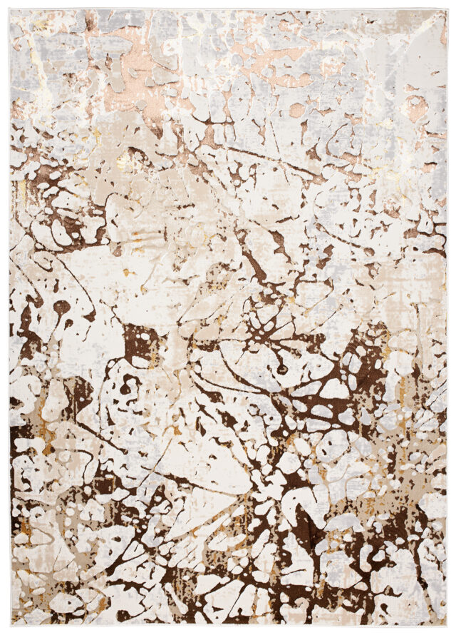 Vloerkleed Golden Creme Bruin Abstract