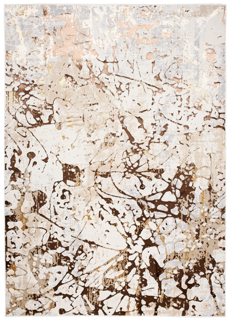 Vloerkleed Golden Creme Bruin Abstract