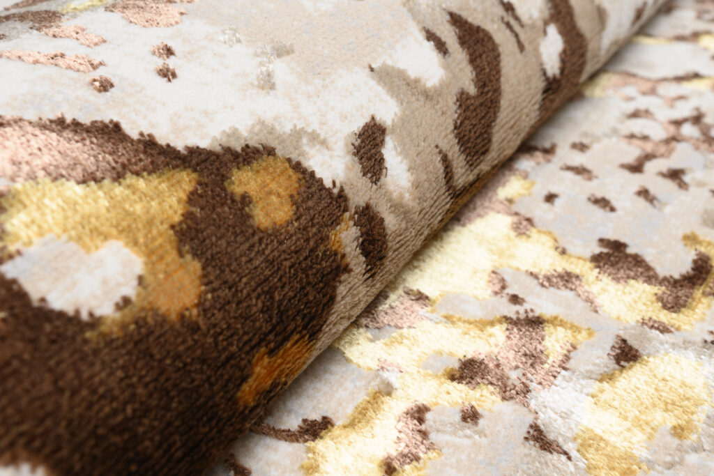 Vloerkleed Golden Creme Goudkleur Abstract